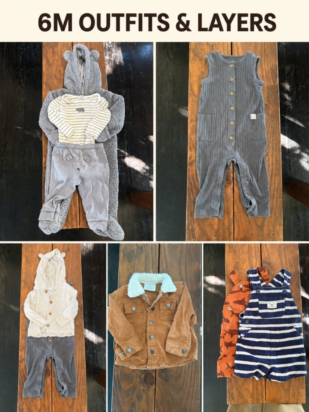 Baby Boy 6M Outfits & Layers Bundle — 8 pieces